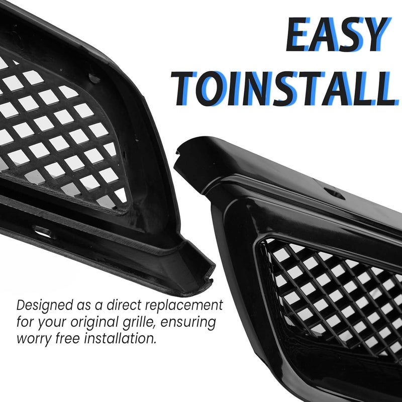 Kspeed Front Bumper Grille Fit 1999-2000 for Civic Coupe/Sedan JDM Type R ABS Black Mesh Front Upper Grill Guard Replacement Part - Image 3
